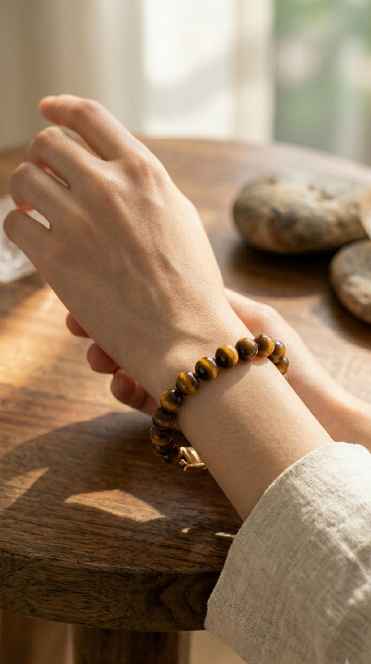 The Golden Guardian: Natural Tiger Eye Bracelet